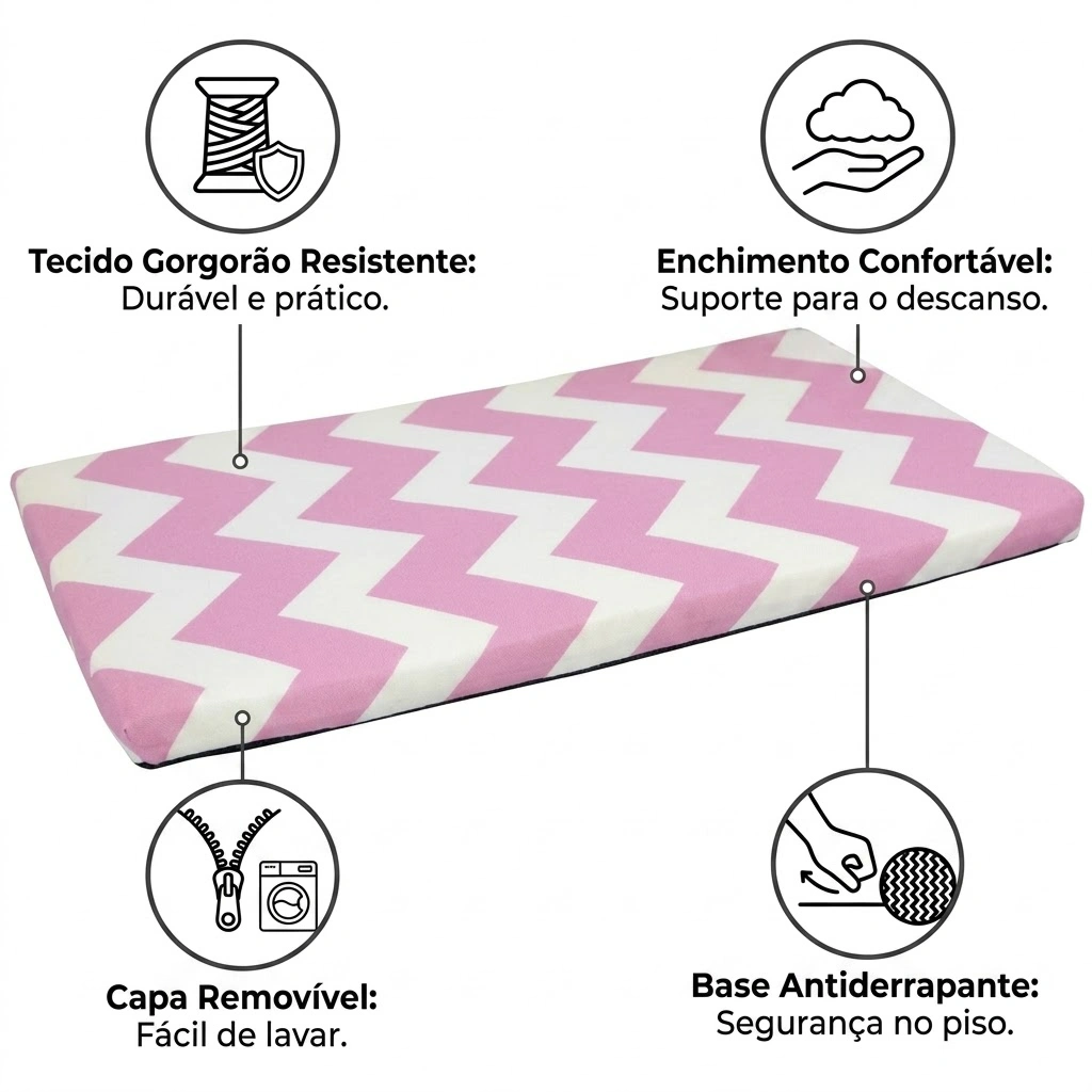 Colchonete Gorg Rosa 48x77x4Cm - imagem 3