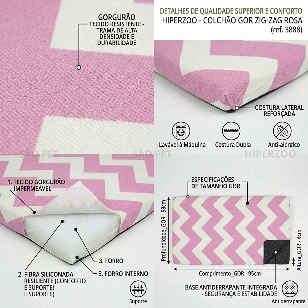 Colhonete Gorg Rosa 58x95x4Cm - imagem 3