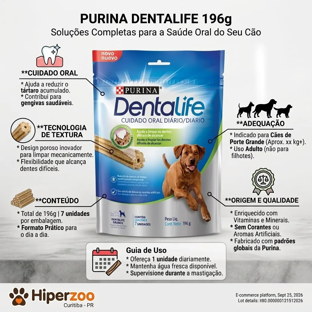 Petisco Purina DentaLife  Cães Adultos Porte Grande Sabor Frango 196g - imagem 2