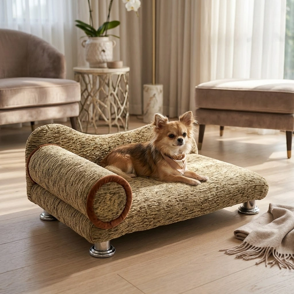 Cama Modelo Diva Chenile Luxo Marrom  - imagem 2