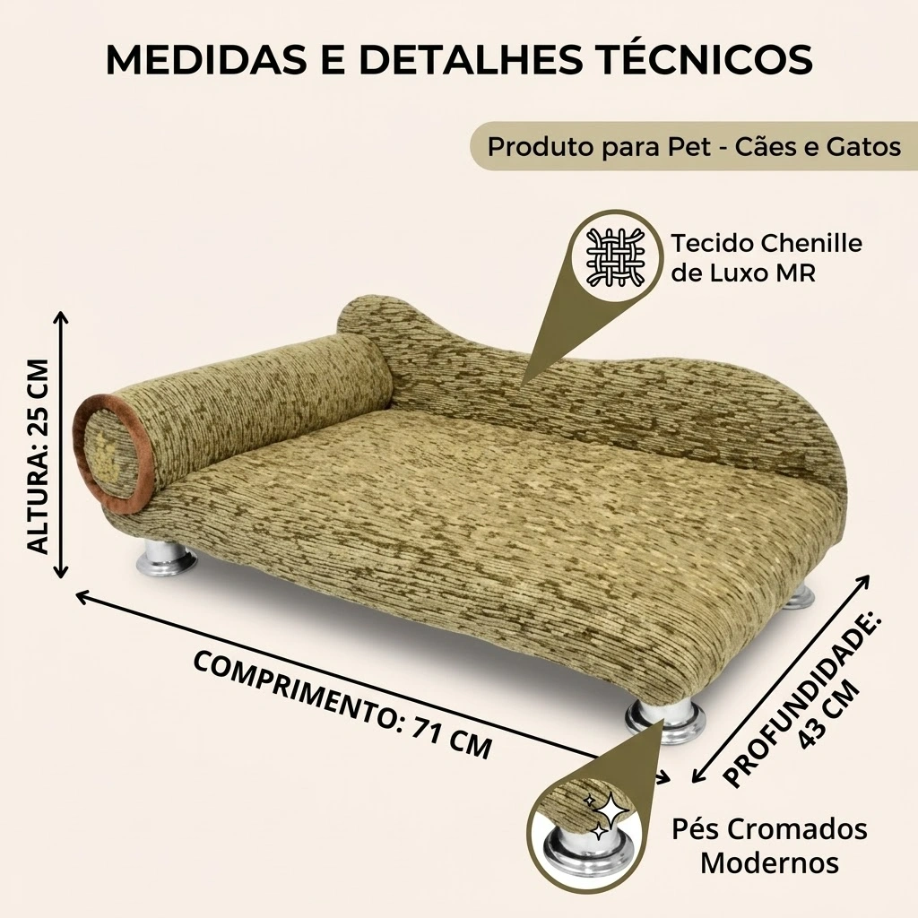 Cama Modelo Diva Chenile Luxo Marrom  - imagem 3