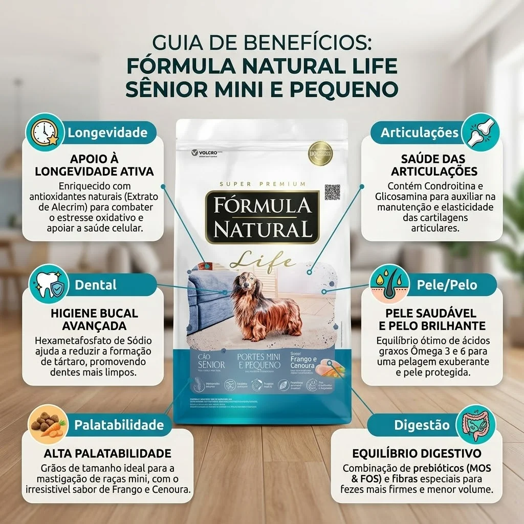 Ração Fórmula Natural Life Cães Sênior Mini e Pequeno 1Kg - imagem 2