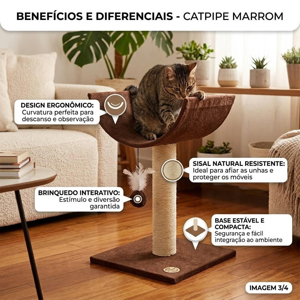 Arranhador Catpipe Marrom  - imagem 3