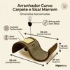 Arranhador Curvo Carpete e Sisal Marrom Para Gatos  - imagem 1