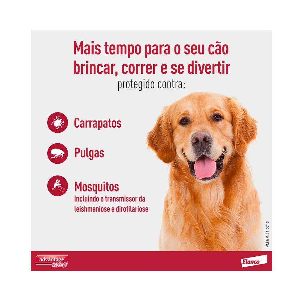 Antipulgas e Carrapatos Combo Advantage Max3 para Cães entre 10 e 25kg 2,5ml - imagem 2