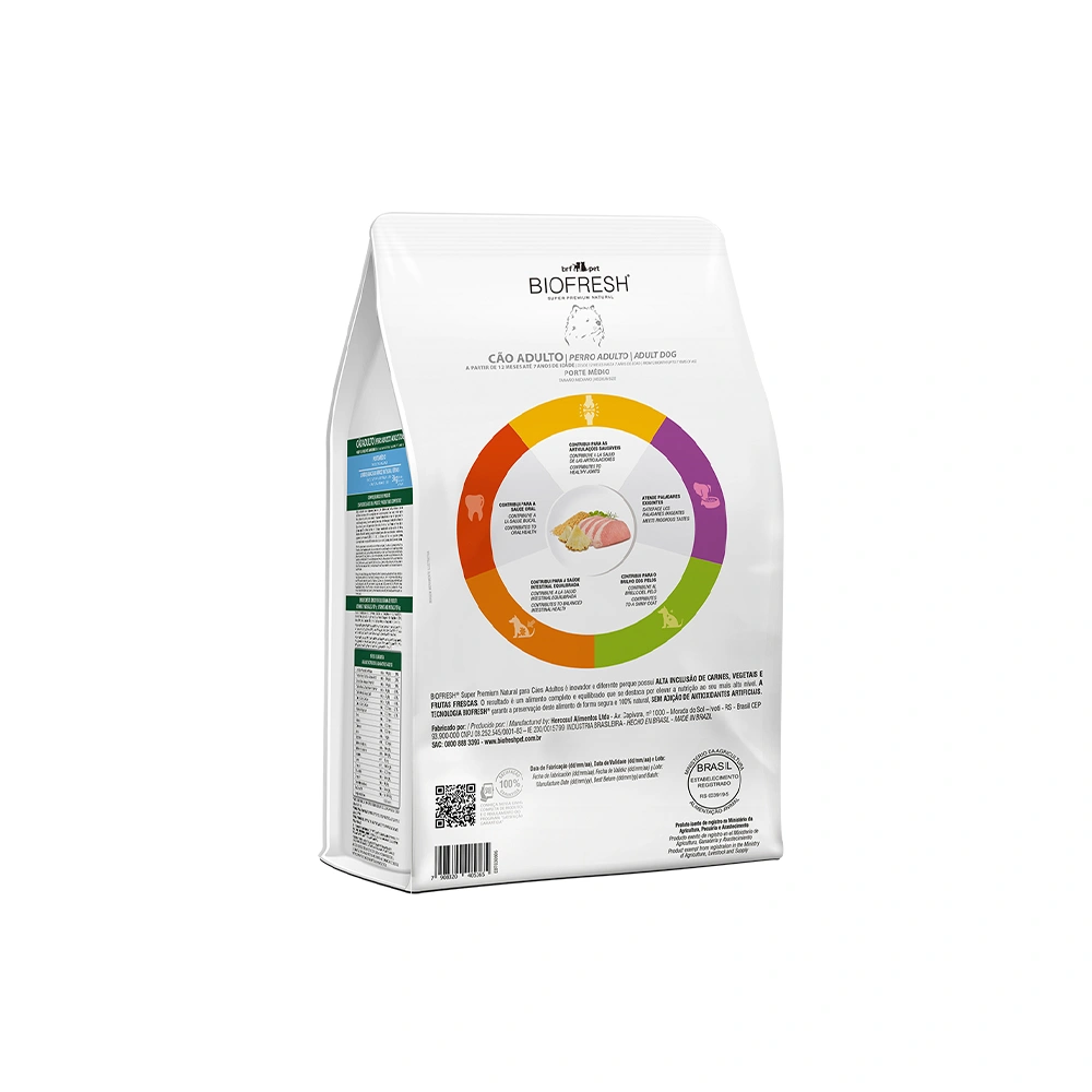 Ração Biofresh para Cães Adultos Porte Médio Sabor Lombo, Abacaxi, Arroz Integral e Ervas 10,1Kg - imagem 2