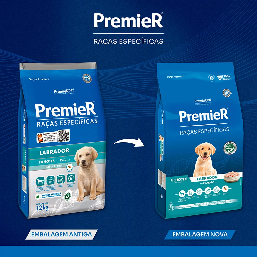 Ração PremieR Raças Específicas Labrador Filhotes Porte Grande Sabor Frango 12Kg - imagem 2