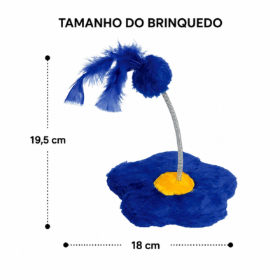 Brinquedo Flor para Gato Azul Tamanho P - imagem 2