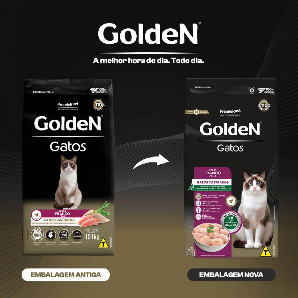 Ração Premier Golden Para Gatos Adultos Castrados Frango 10,1kg - imagem 2