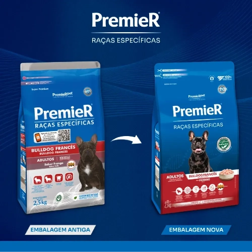 Ração PremieR Raças Específicas Bulldog Francês Adultos Porte Pequeno Sabor Frango 1Kg - imagem 2