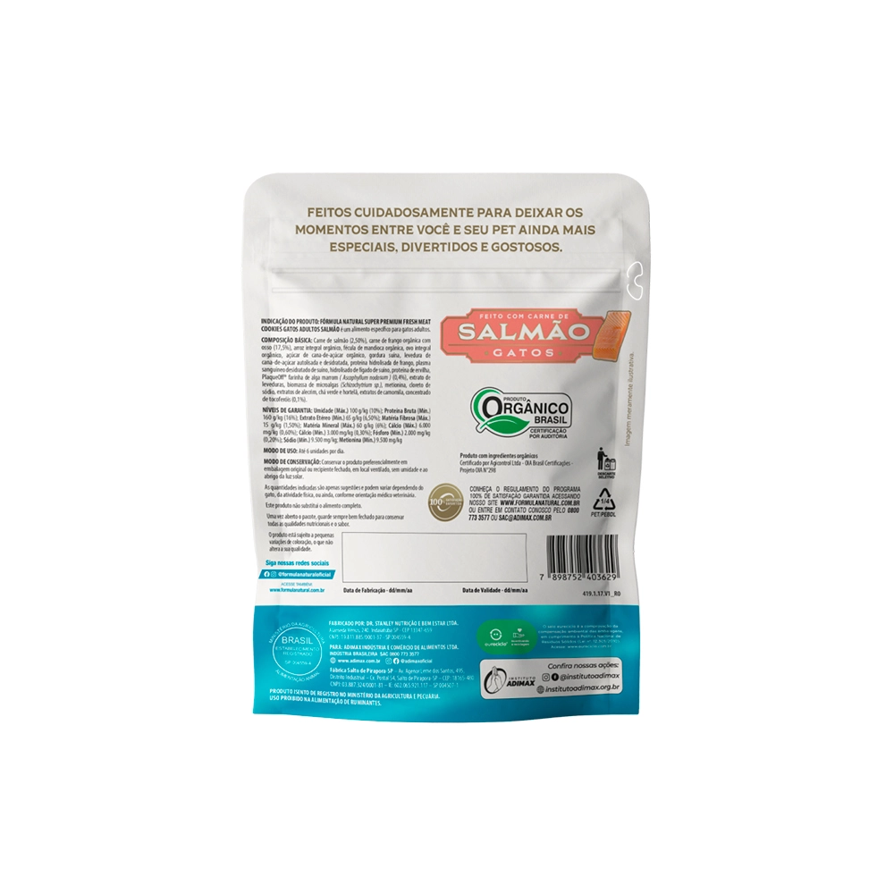Biscoitos Fórmula Natural Cookies para Gatos Adultos Sabor Salmão 40 g - imagem 2