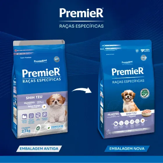 Ração Premier Raças Específicas Shih Tzu Cães Filhotes Frango 2,5kg - imagem 2