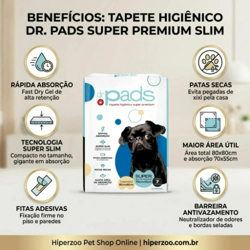 Tapete Higiênico Slim 80x60 Dr Pads 7 unidades - imagem 2