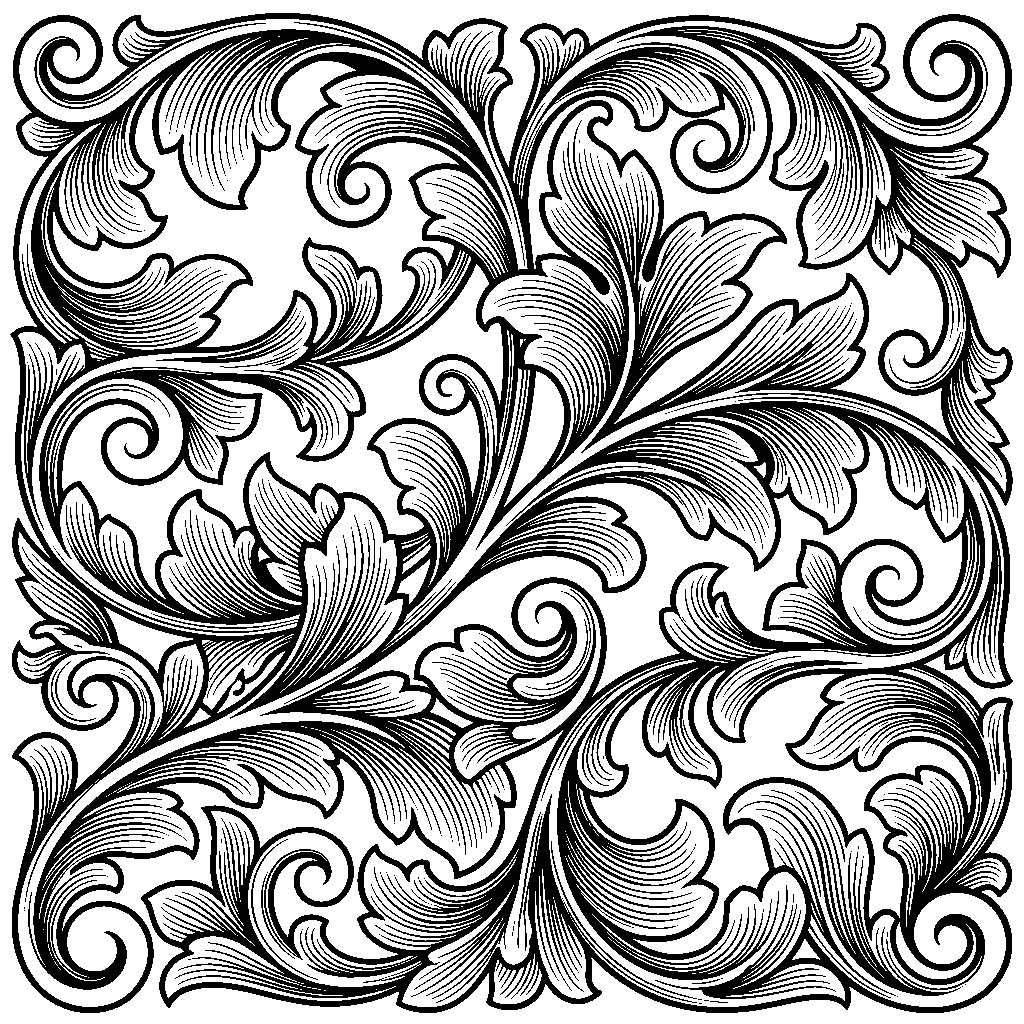 American Scroll laser engraving Style DNA reference