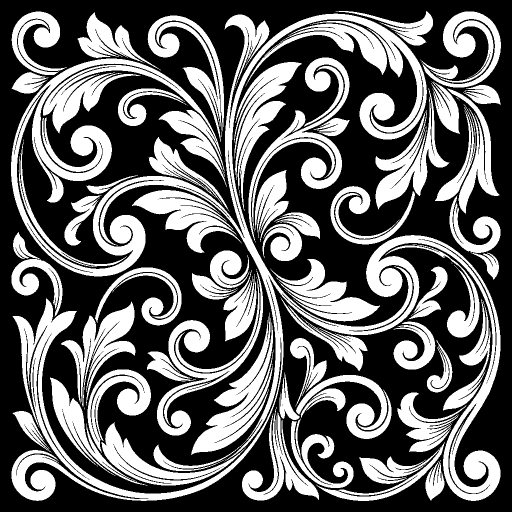 Basic Relief Scroll laser engraving Style DNA reference