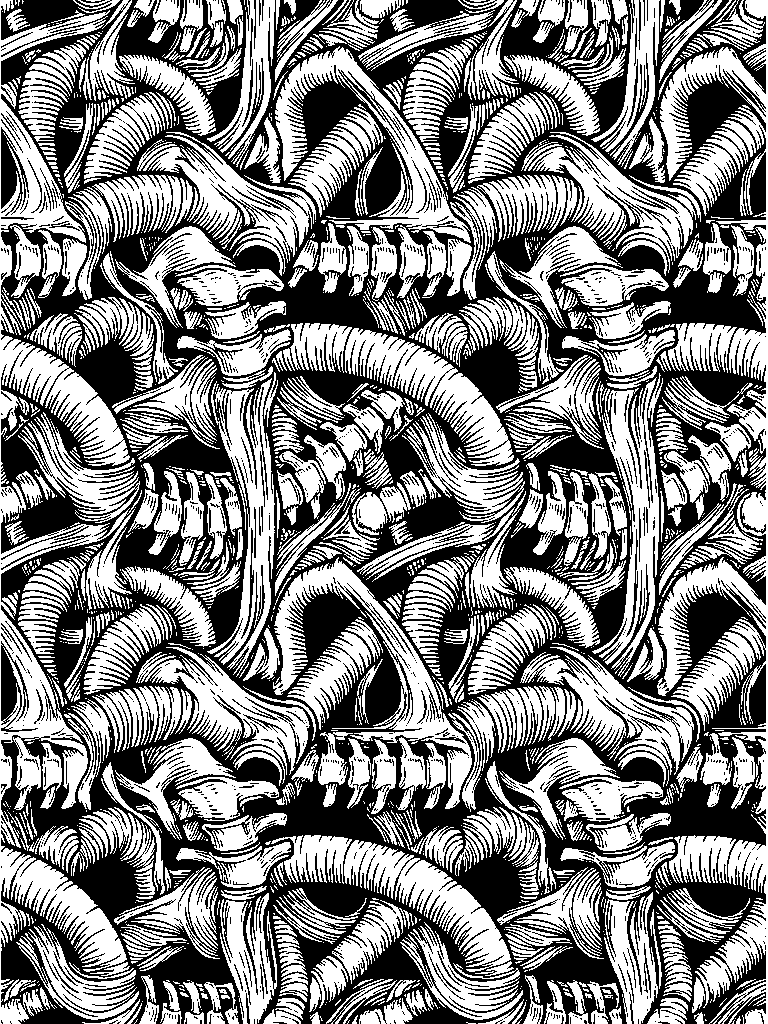 Biomechanical laser engraving Style DNA reference