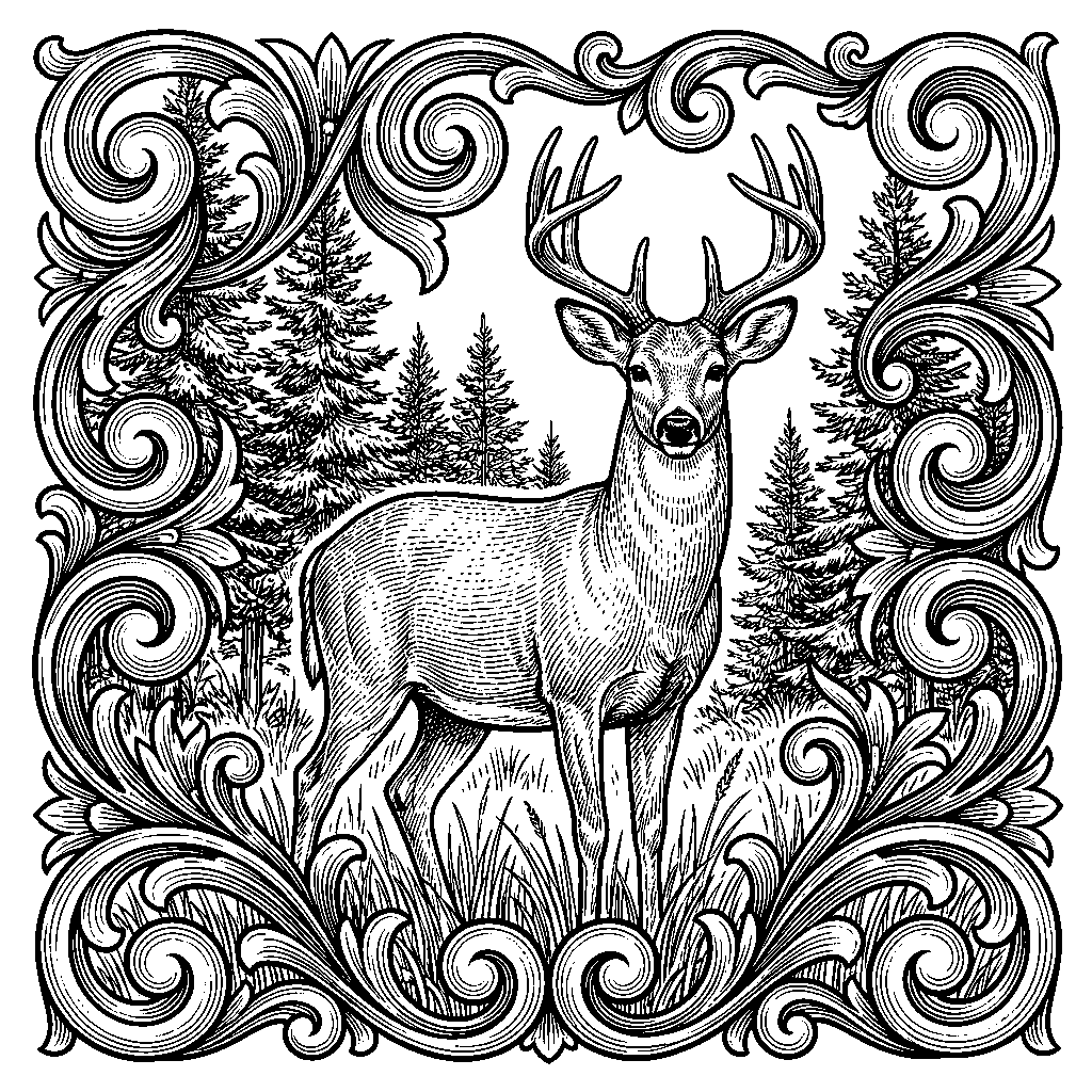 Whitetail Landscape — Bulino laser engraving Style DNA reference