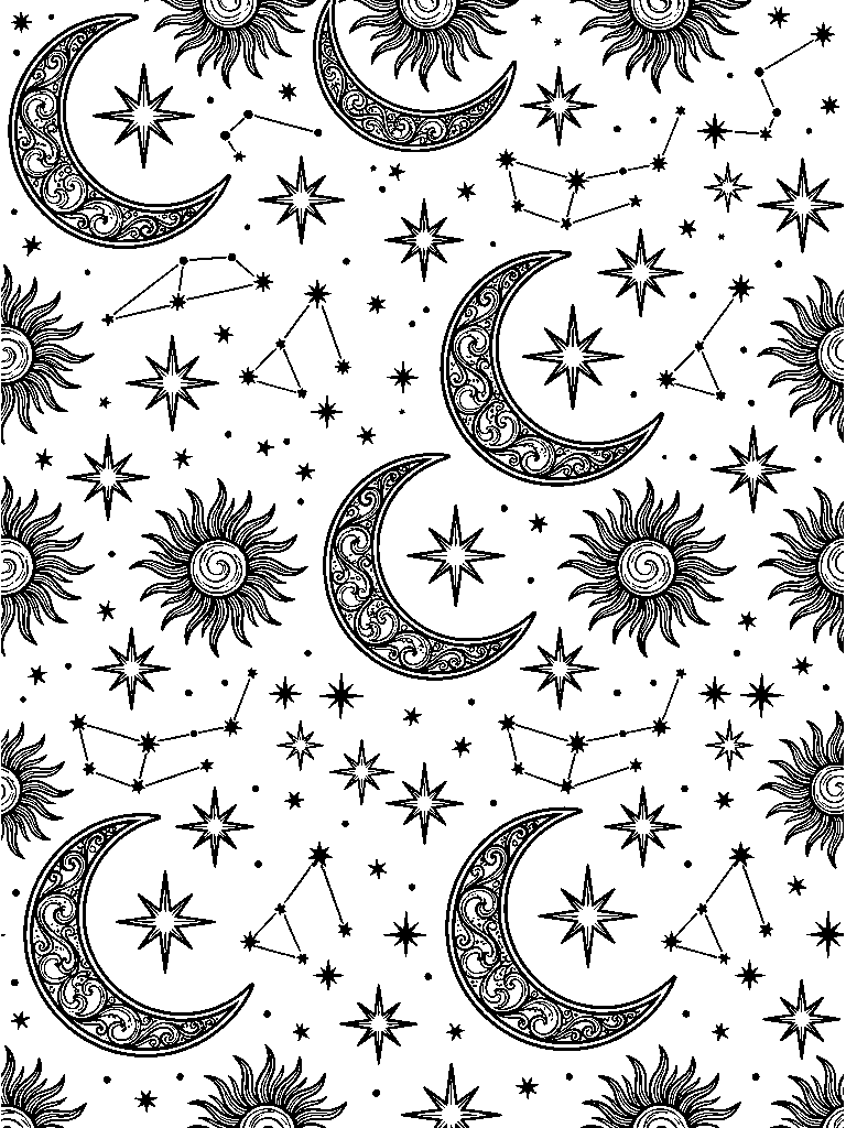 Celestial Moon & Stars laser engraving Style DNA reference