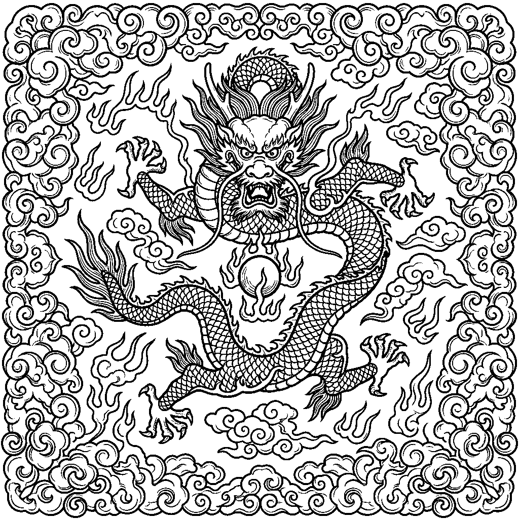 Chinese Dragon laser engraving Style DNA reference