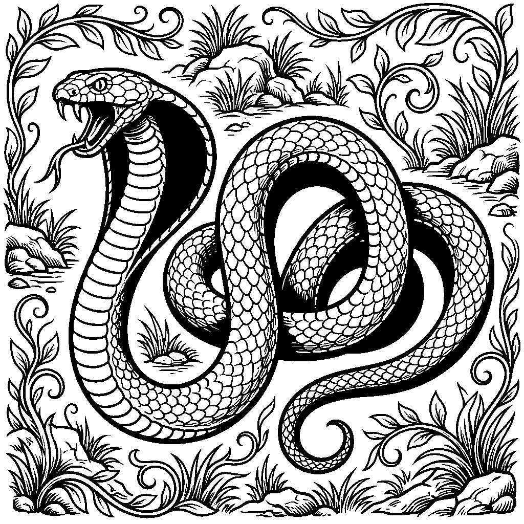 Coiled Cobra laser engraving Style DNA reference