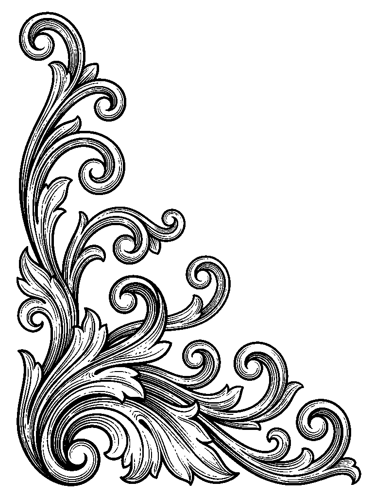 Corner Scroll laser engraving Style DNA reference
