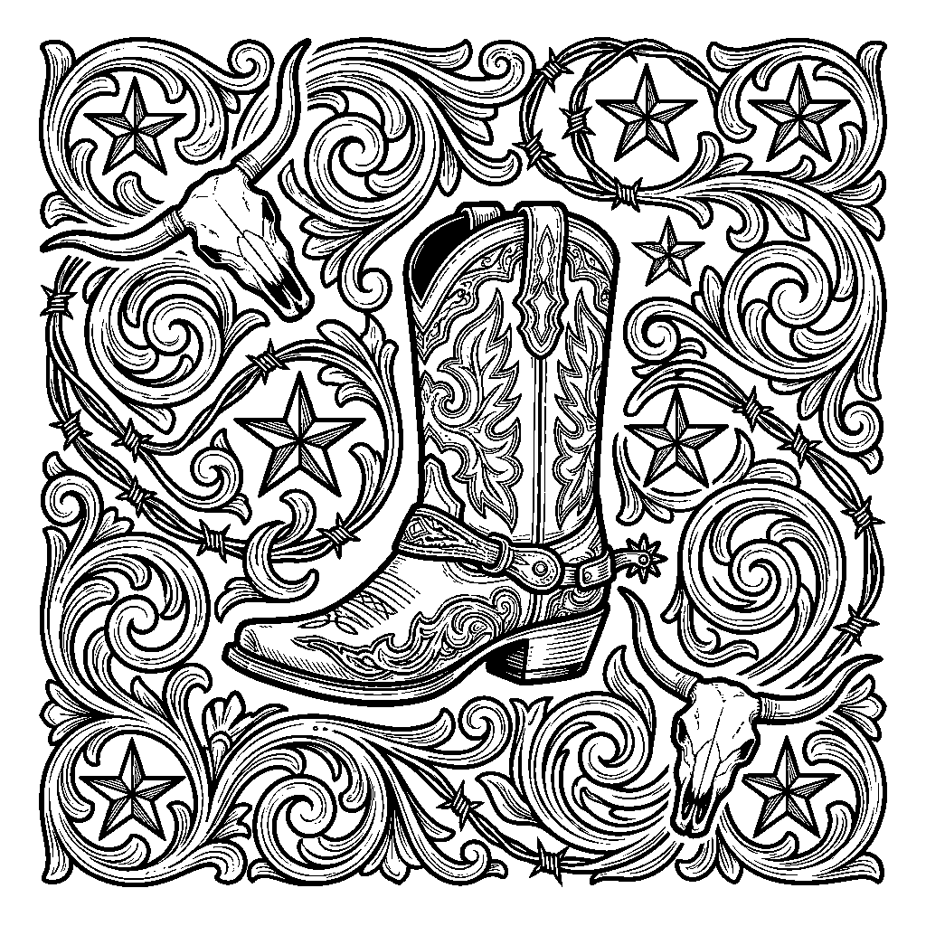 Cowboy Boots laser engraving Style DNA reference