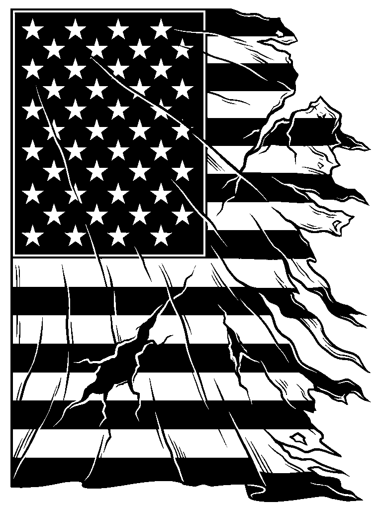 Distressed American Flag laser engraving Style DNA reference