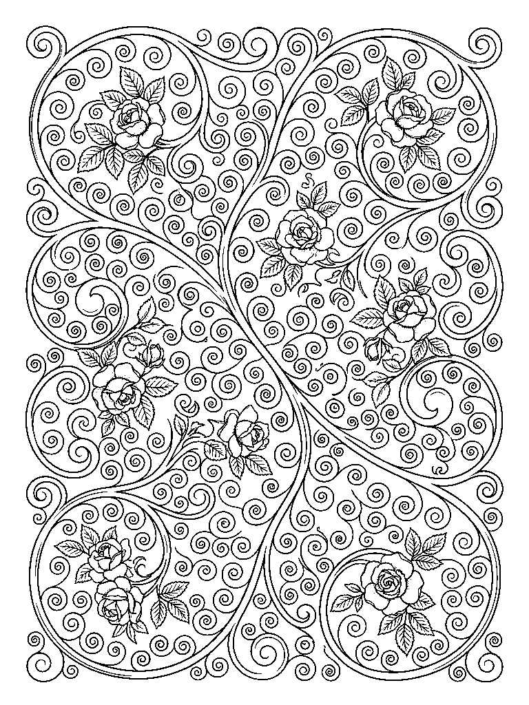 English Rose and Scroll laser engraving Style DNA reference