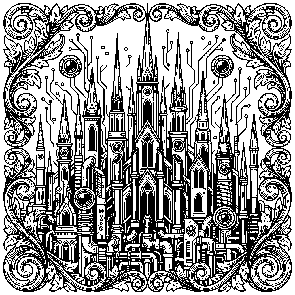 Filigree Spire City laser engraving Style DNA reference