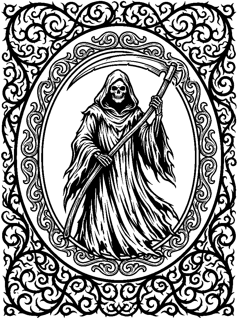Grim Reaper laser engraving Style DNA reference