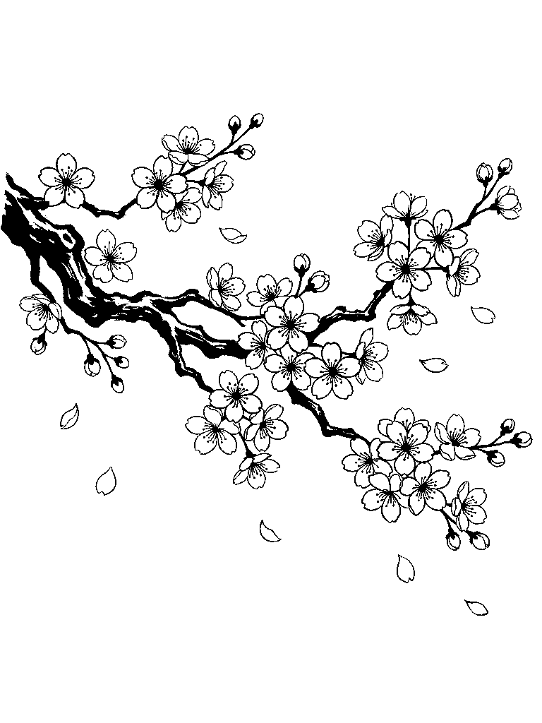 Japanese Cherry Blossom laser engraving Style DNA reference