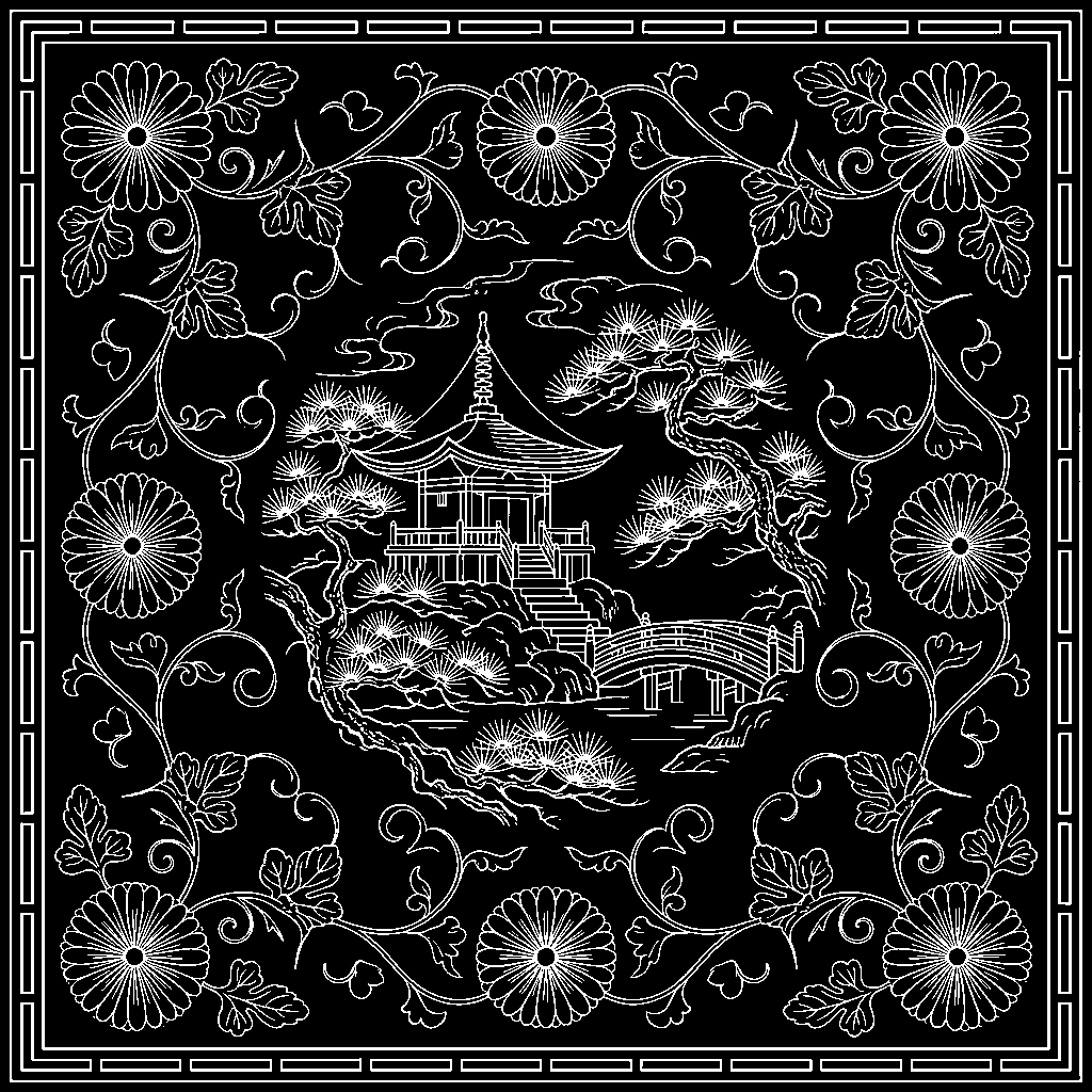Meiji Damascene laser engraving Style DNA reference