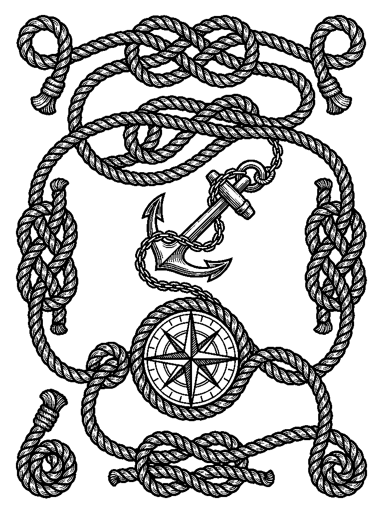 Nautical Rope laser engraving Style DNA reference