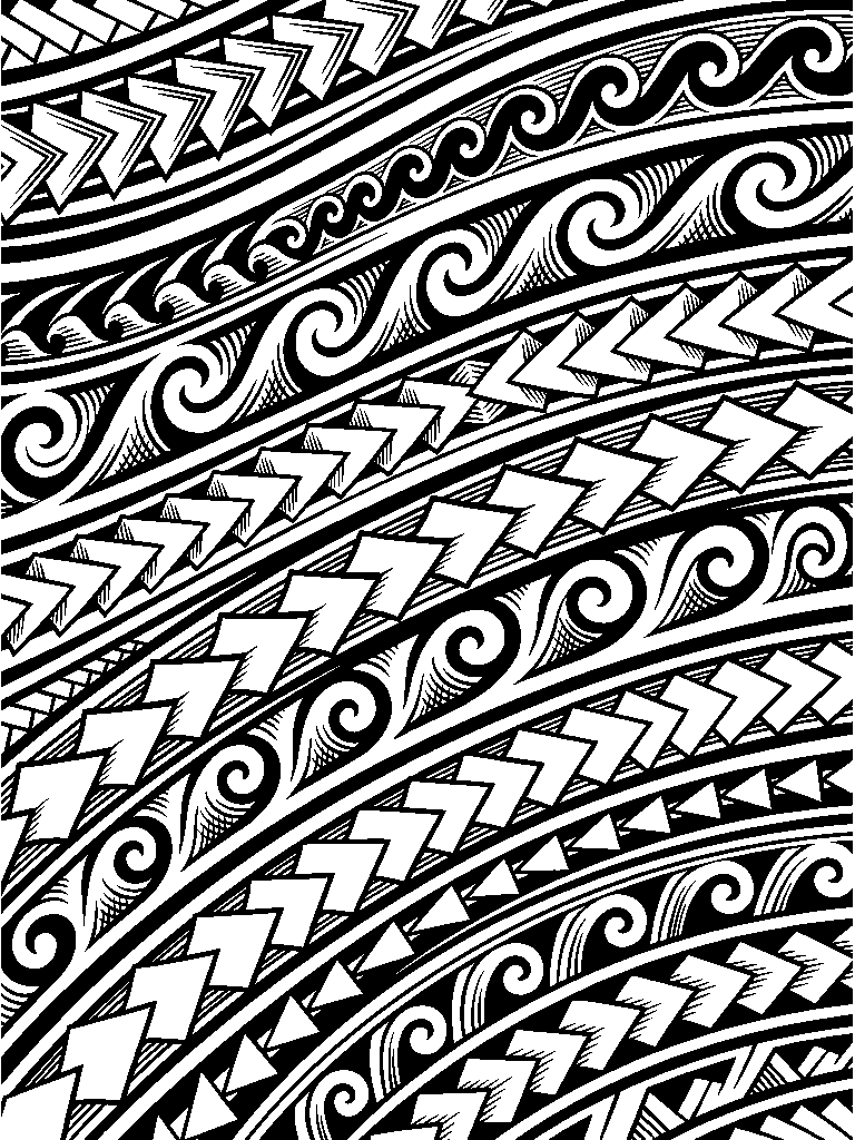 Polynesian Tribal laser engraving Style DNA reference