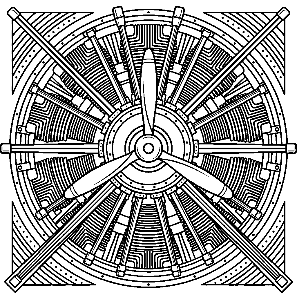 Radial Engine Starburst laser engraving Style DNA reference