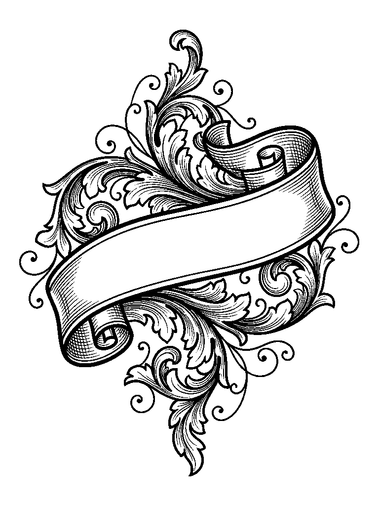 Ribbon Banner & Scroll laser engraving Style DNA reference