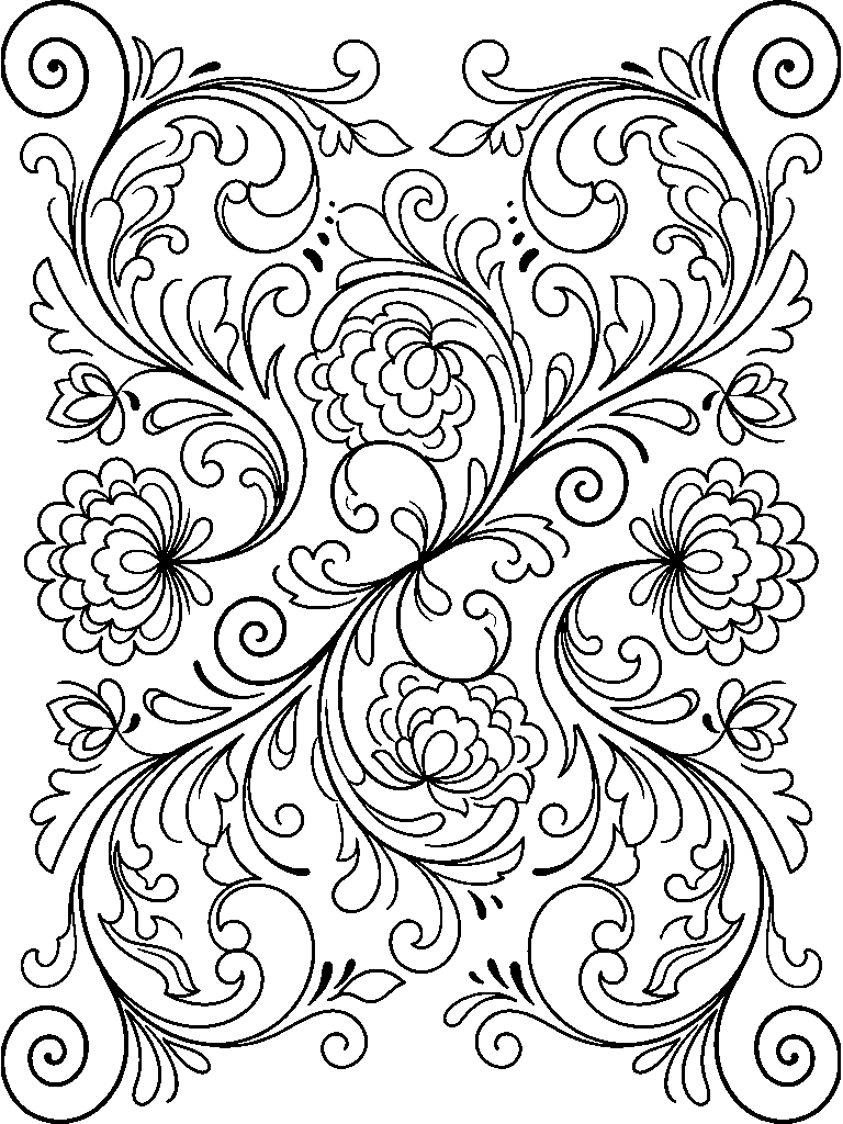 Rosemaling Folk Floral laser engraving Style DNA reference