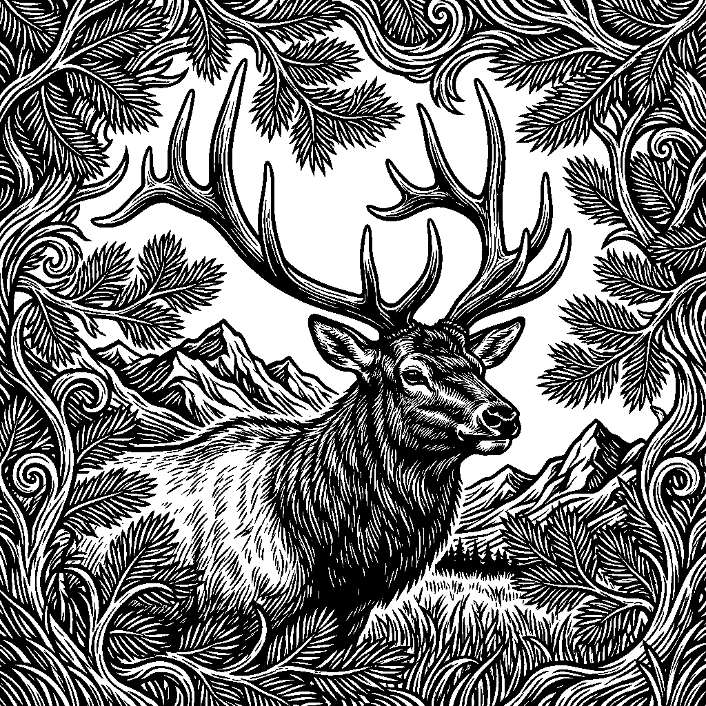 Elk Antler laser engraving Style DNA reference