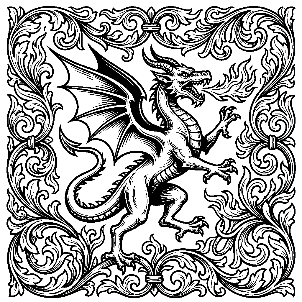 European Dragon laser engraving Style DNA reference
