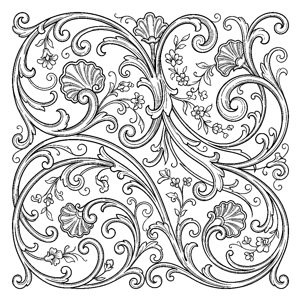 Rococo Filigree laser engraving Style DNA reference