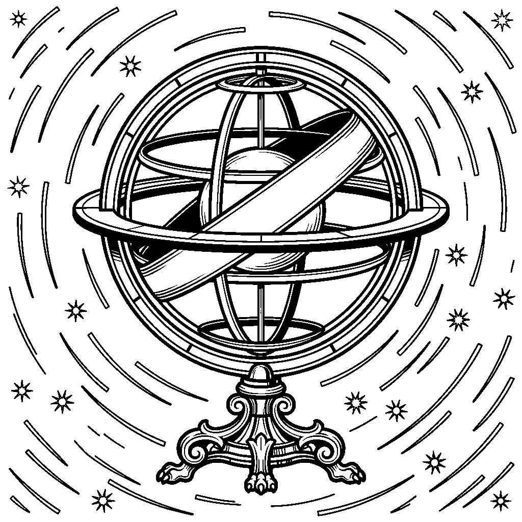 Armillary Astronomy laser engraving Style DNA reference