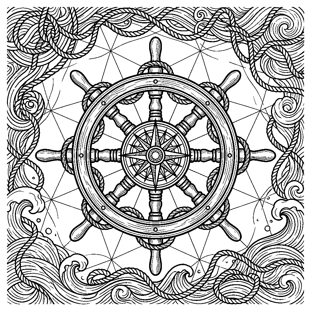 Ship Wheel laser engraving Style DNA reference