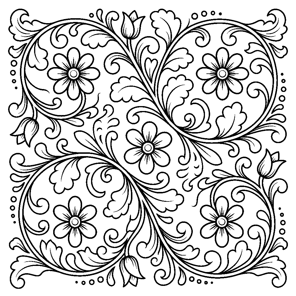 Talavera Folk Scroll laser engraving Style DNA reference