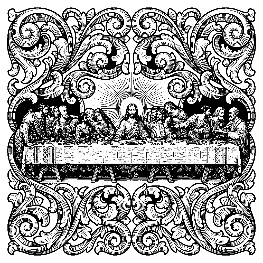 The Last Supper laser engraving Style DNA reference