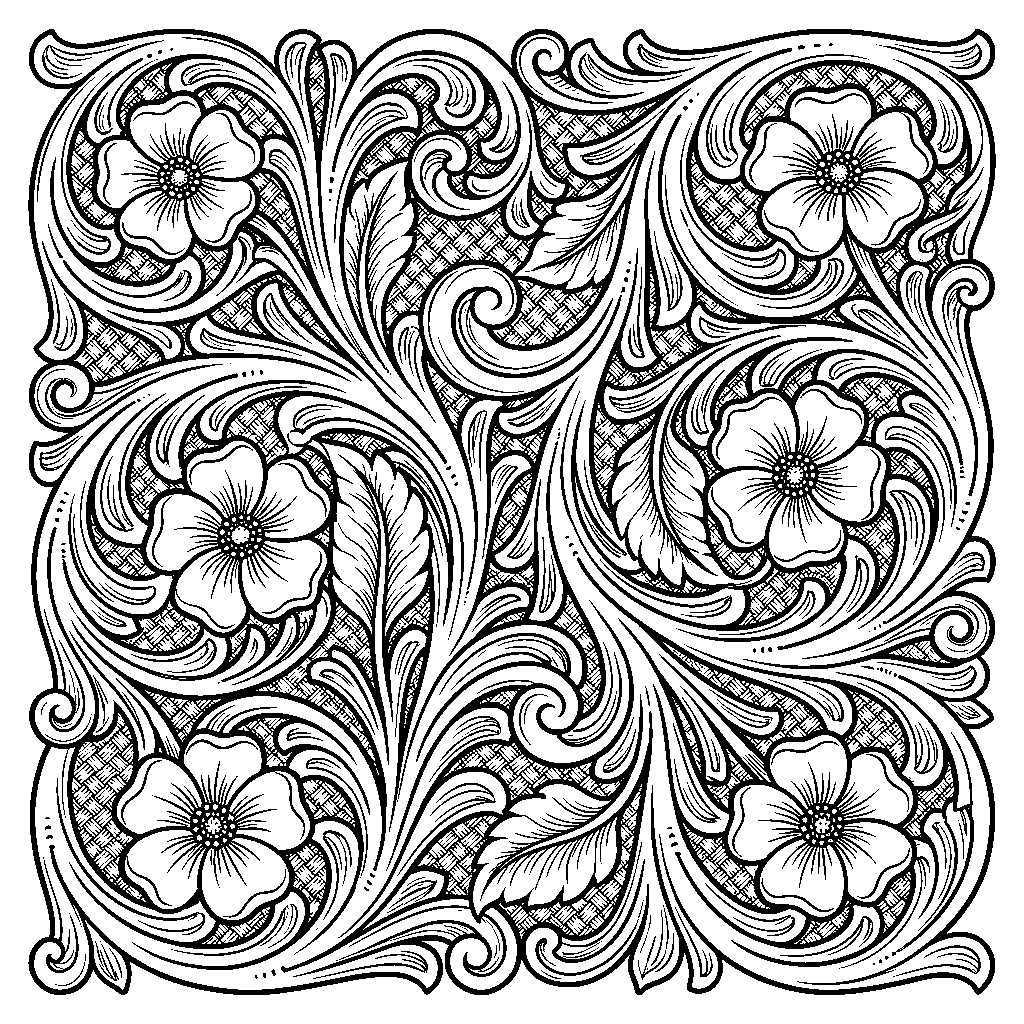 Tooled Leather laser engraving Style DNA reference