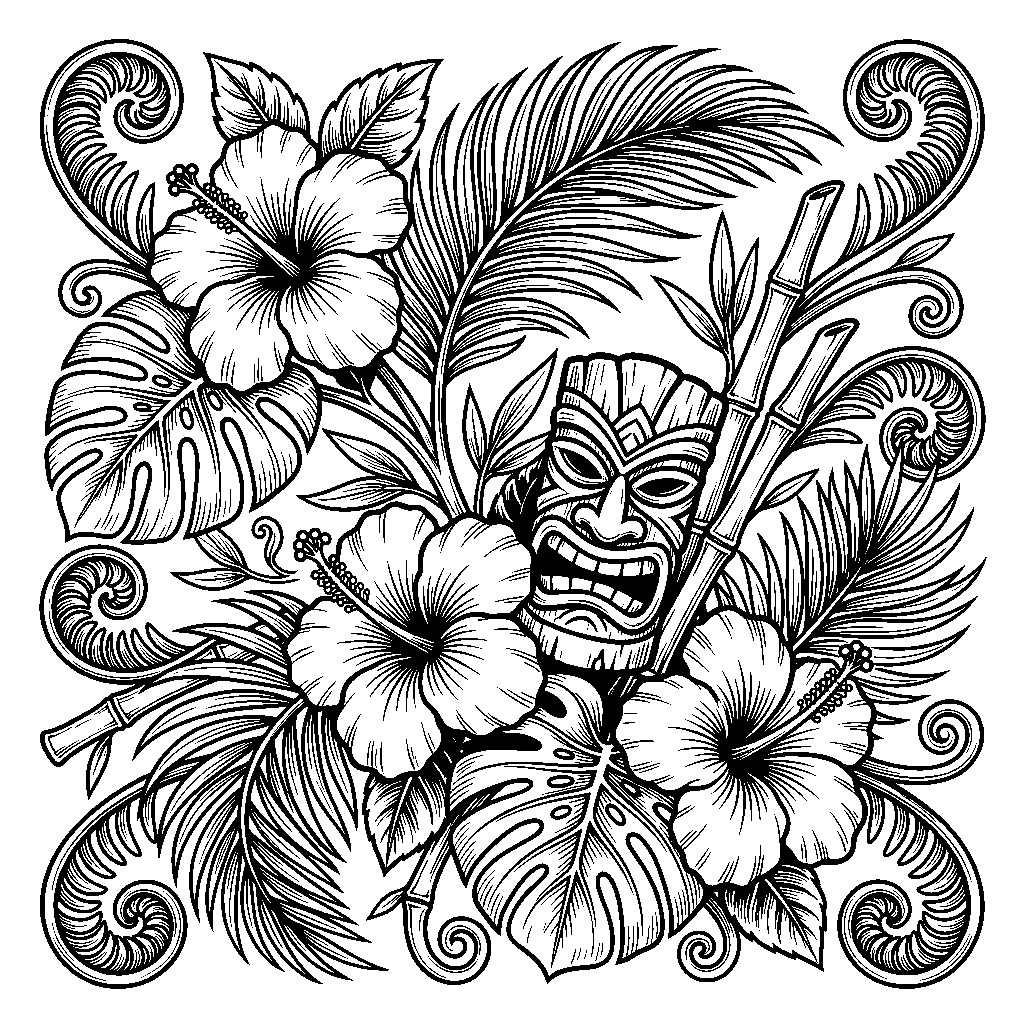 Tropical Tiki laser engraving Style DNA reference