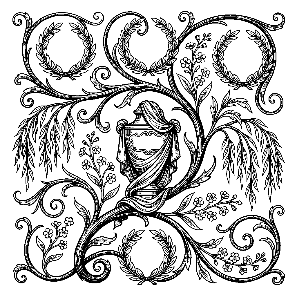 Victorian Mourning Memorial laser engraving Style DNA reference
