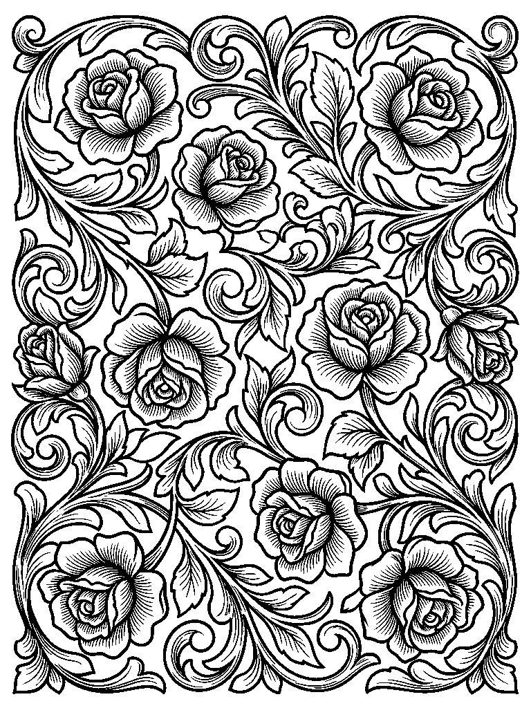 Western Floral laser engraving Style DNA reference