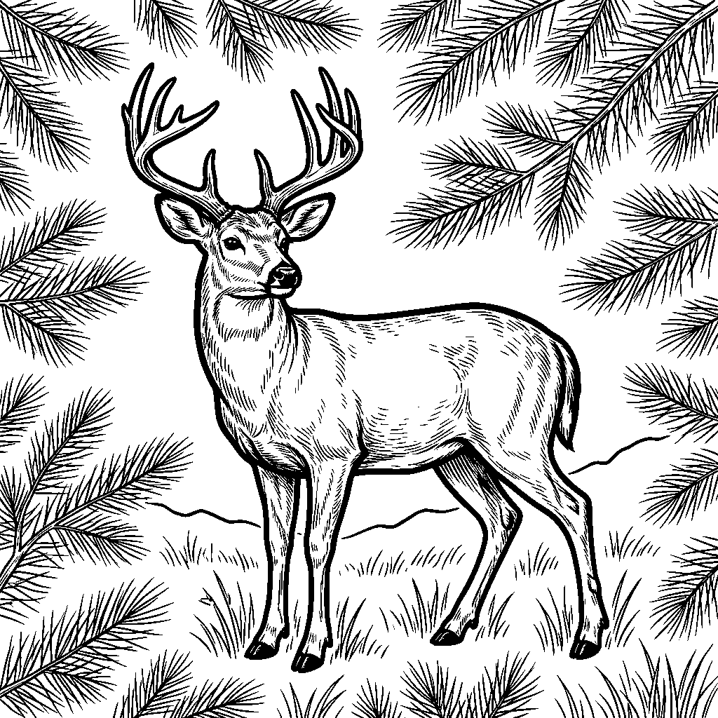 Rustic Whitetail Buck laser engraving Style DNA reference