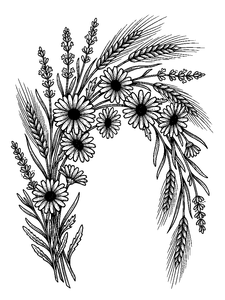 Wildflower Meadow laser engraving Style DNA reference